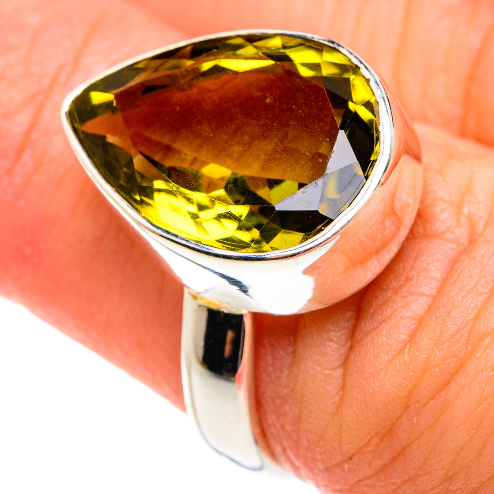 Olive Quartz Rings handcrafted by Anasilvercos - RING76356