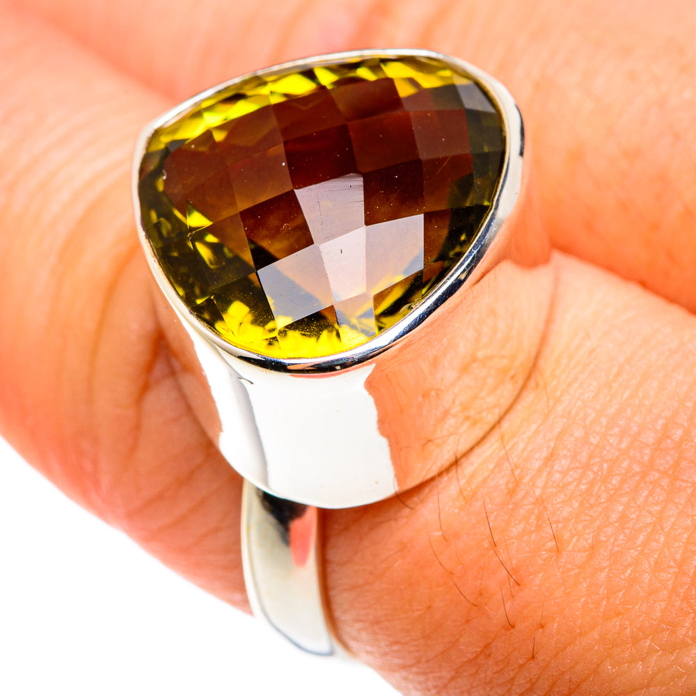 Olive Quartz Rings handcrafted by Anasilvercos - RING76389