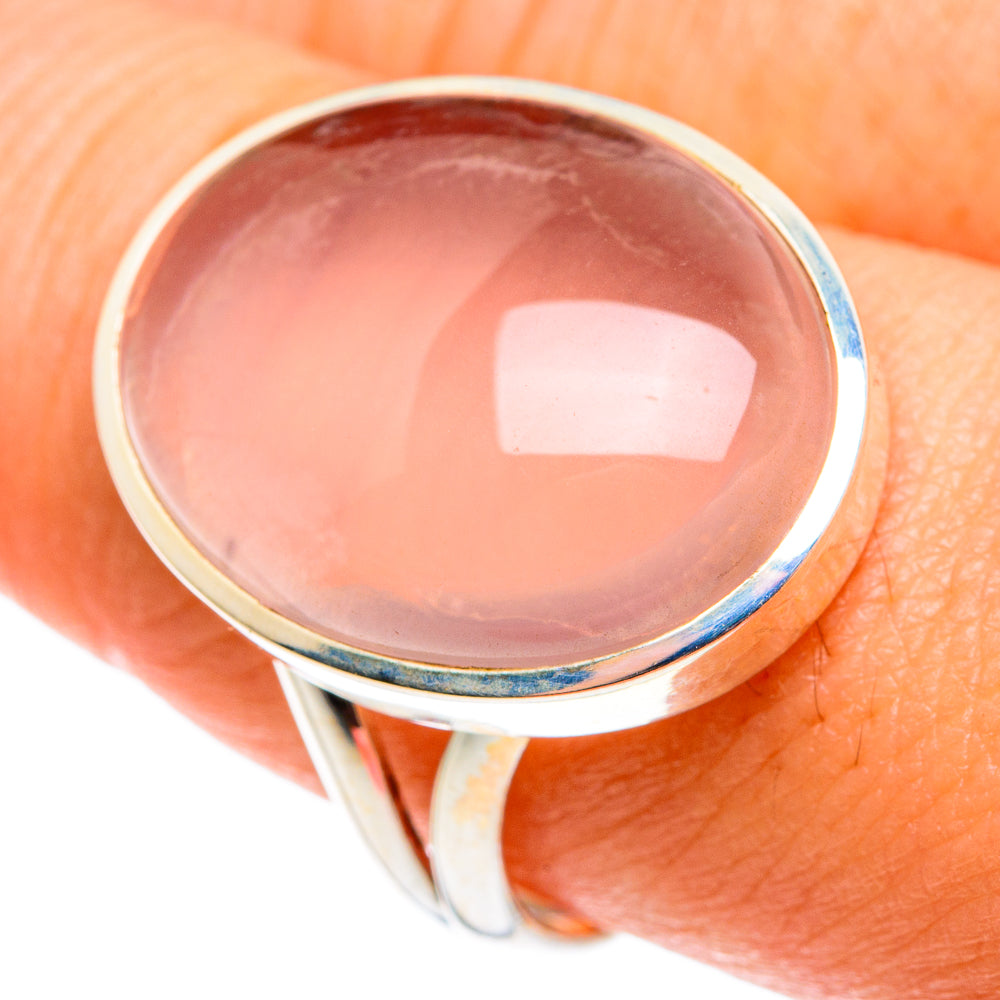 Rose Quartz Rings handcrafted by Anasilvercos - RING76405