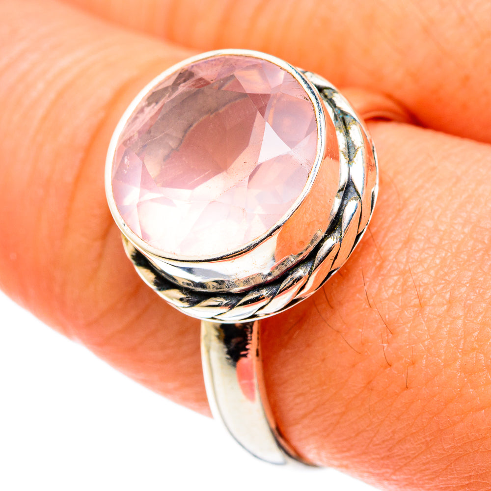 Rose Quartz Rings handcrafted by Anasilvercos - RING76406