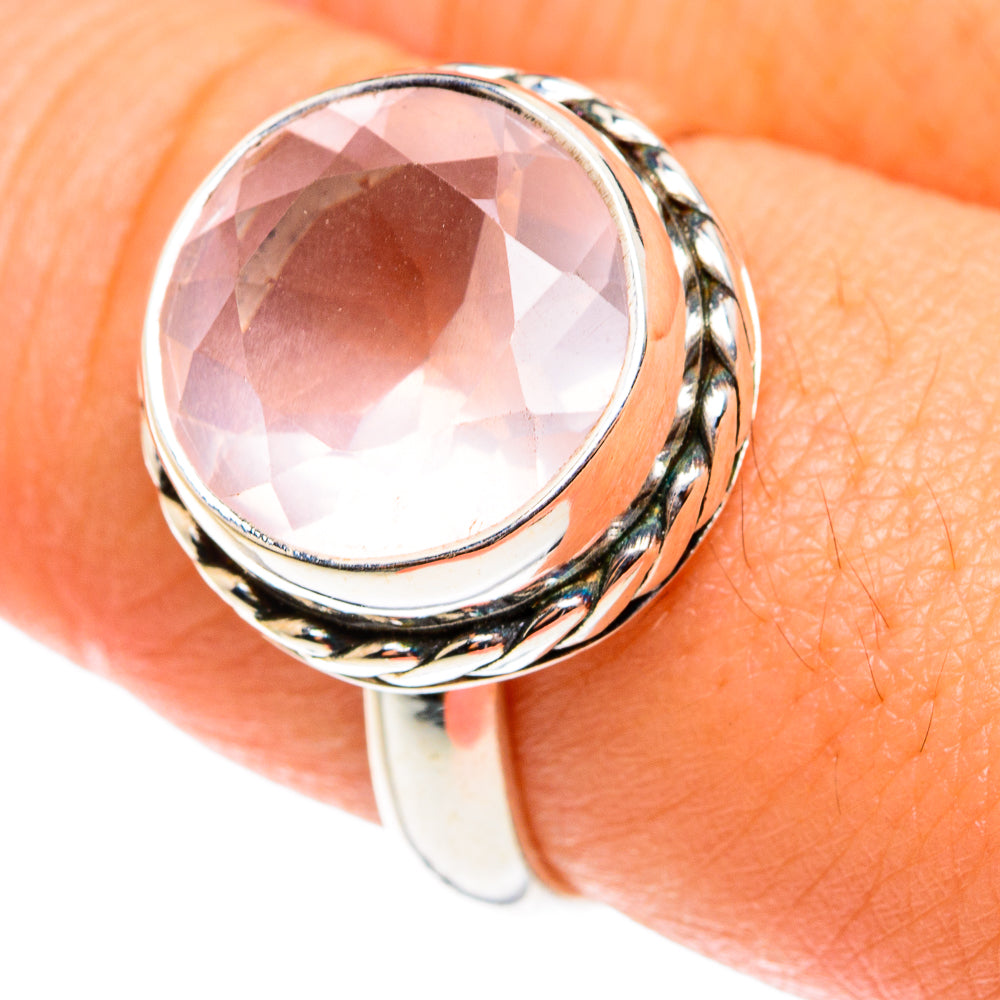 Rose Quartz Rings handcrafted by Anasilvercos - RING76434