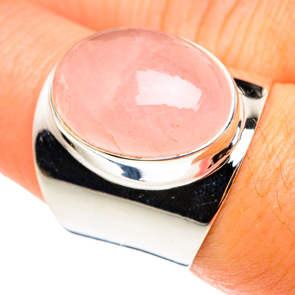 Rose Quartz Rings handcrafted by Anasilvercos - RING76436