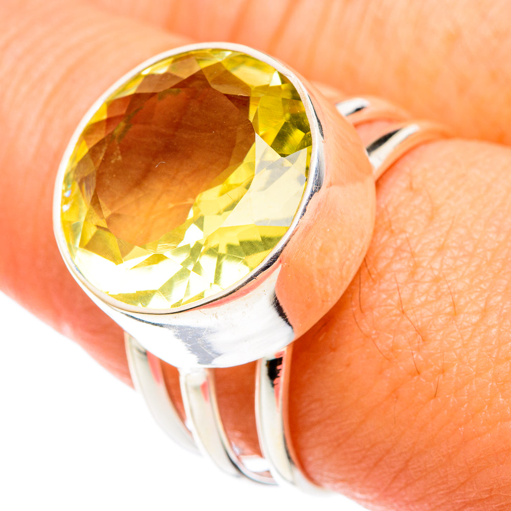 Lemon Quartz Rings handcrafted by Anasilvercos - RING76448