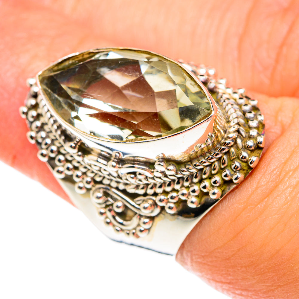 Green Amethyst Rings handcrafted by Anasilvercos - RING76462