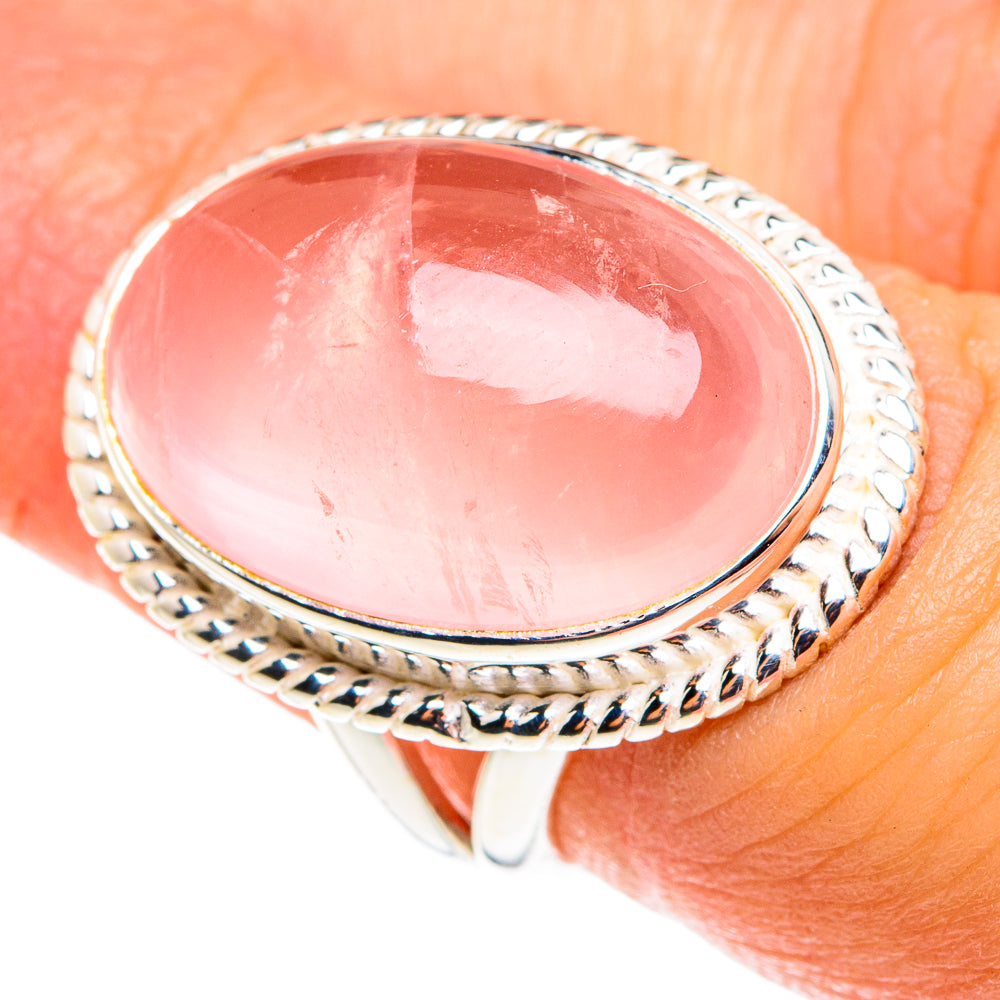 Rose Quartz Rings handcrafted by Anasilvercos - RING76465