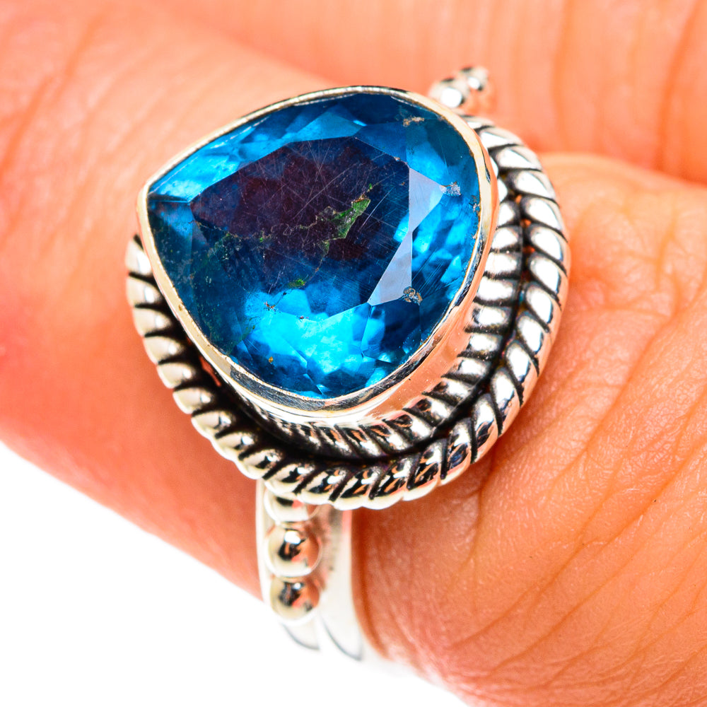 Blue Fluorite Rings handcrafted by Anasilvercos - RING76485