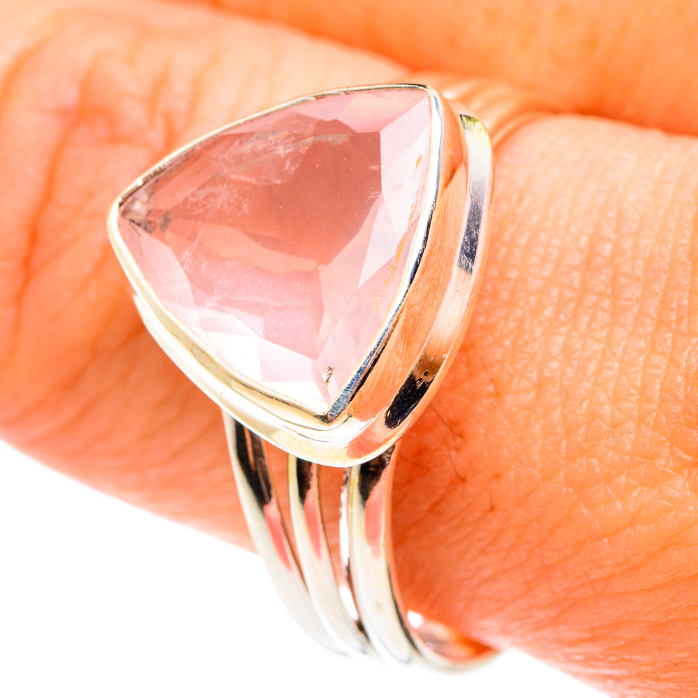Rose Quartz Rings handcrafted by Anasilvercos - RING76495