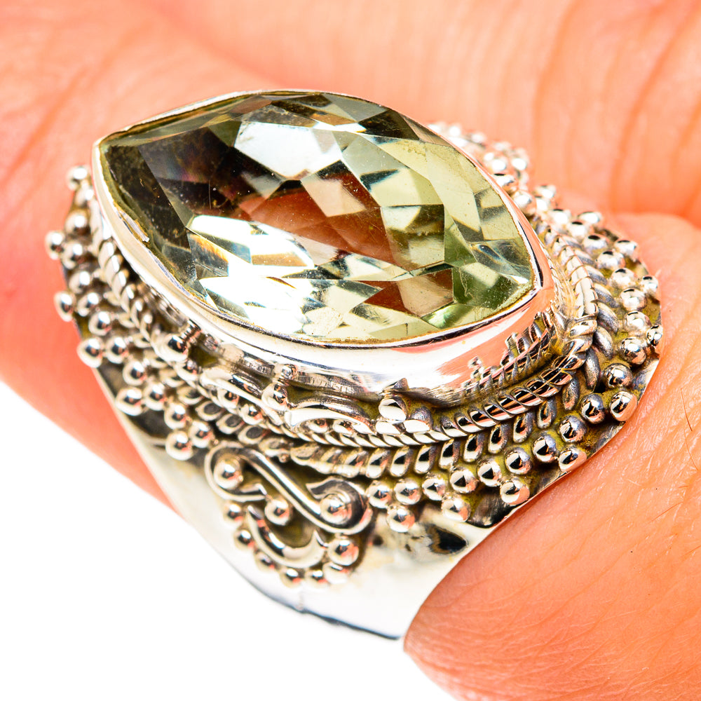 Green Amethyst Rings handcrafted by Anasilvercos - RING76559