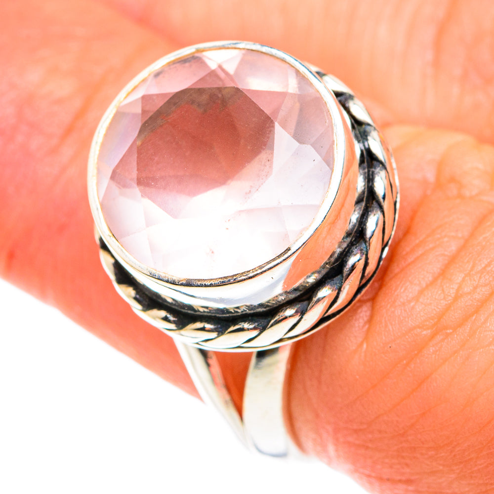 Rose Quartz Rings handcrafted by Anasilvercos - RING76568