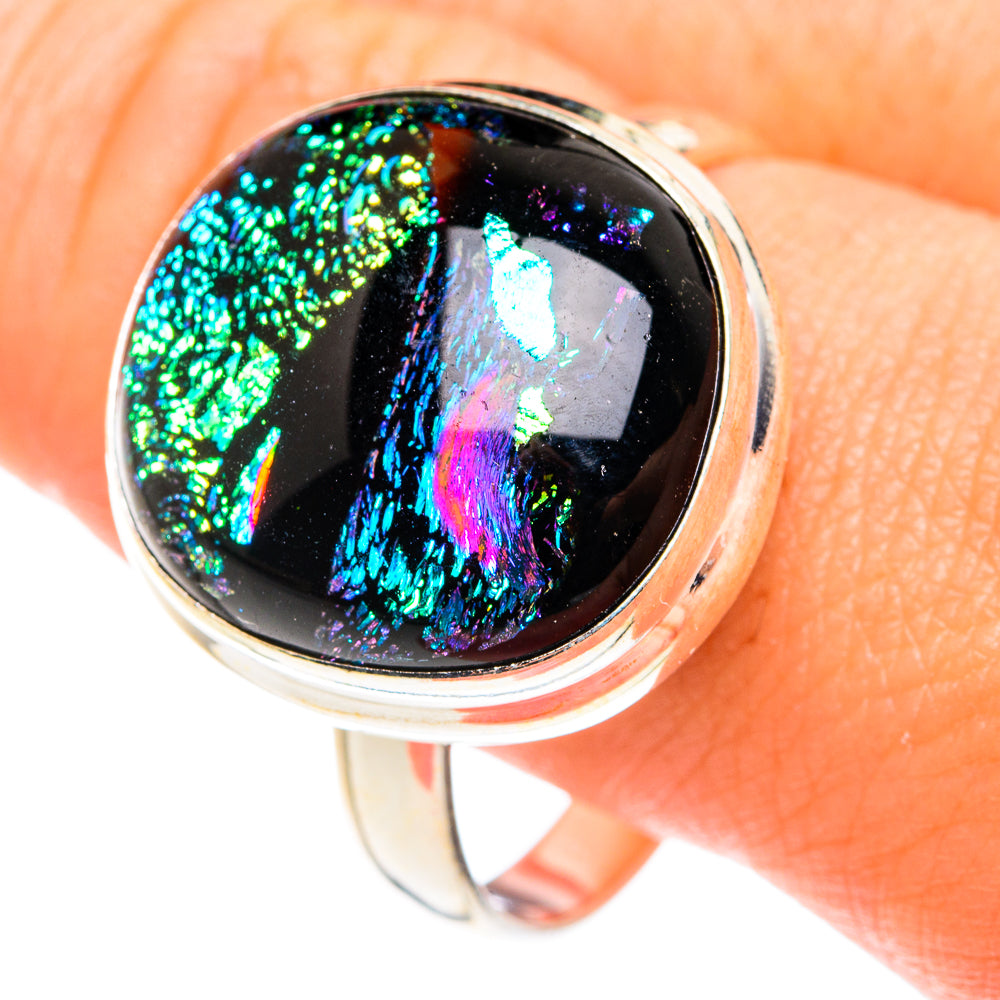 Dichroic Glass Rings handcrafted by Anasilvercos - RING76582