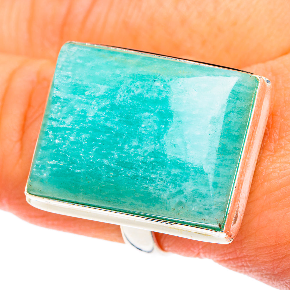Peruvian Amazonite Rings handcrafted by Anasilvercos - RING76600