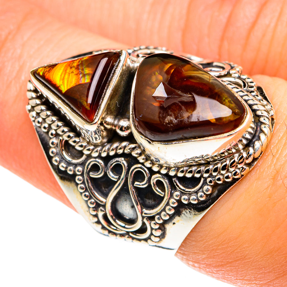 Mexican Fire Agate Rings handcrafted by Anasilvercos - RING76602