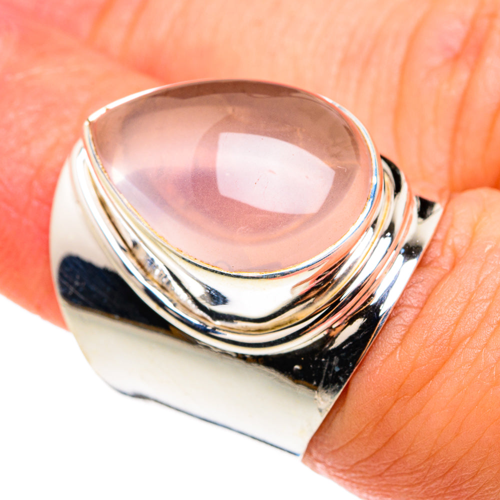 Rose Quartz Rings handcrafted by Anasilvercos - RING76606