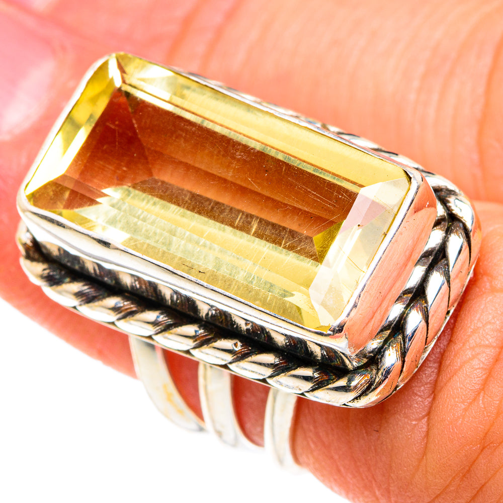 Lemon Quartz Rings handcrafted by Anasilvercos - RING76615