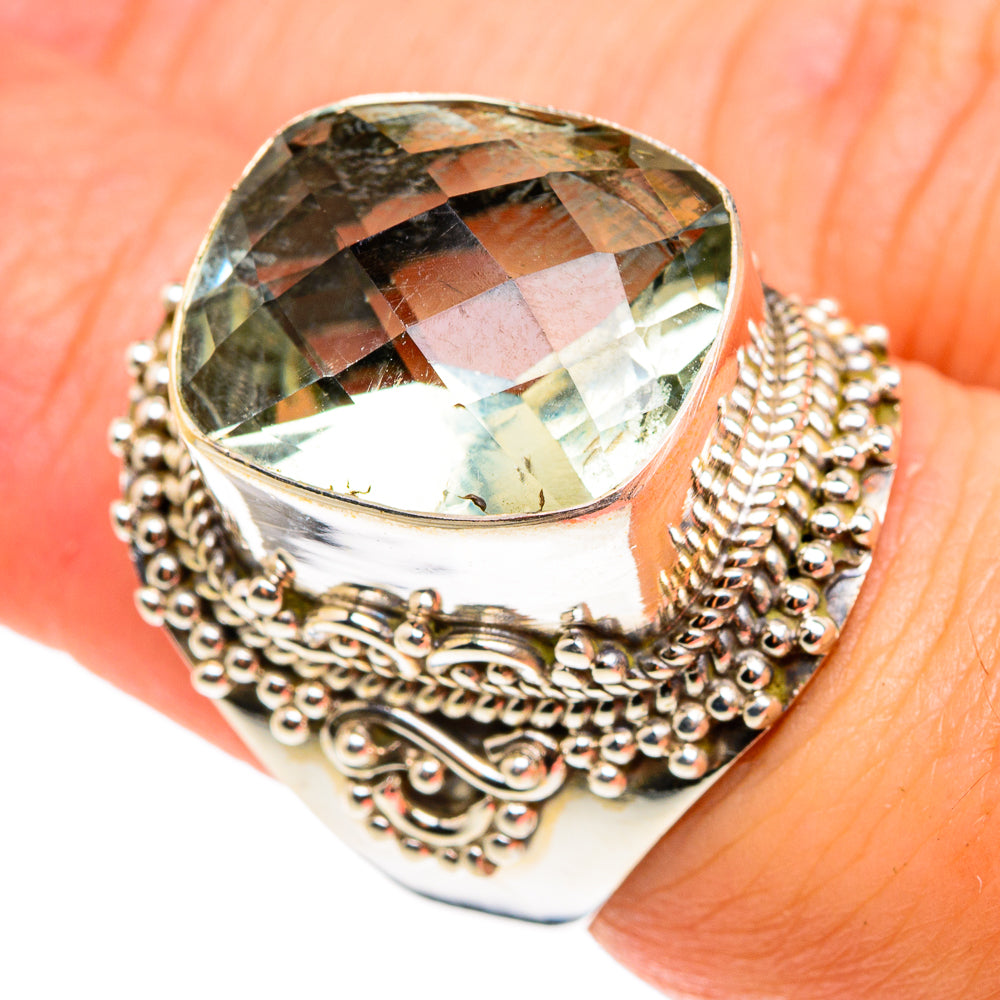 Green Amethyst Rings handcrafted by Anasilvercos - RING76628