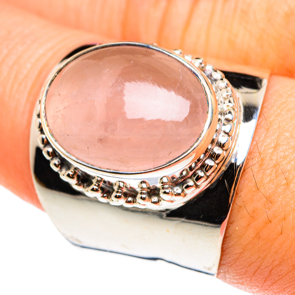 Rose Quartz Rings handcrafted by Anasilvercos - RING76637