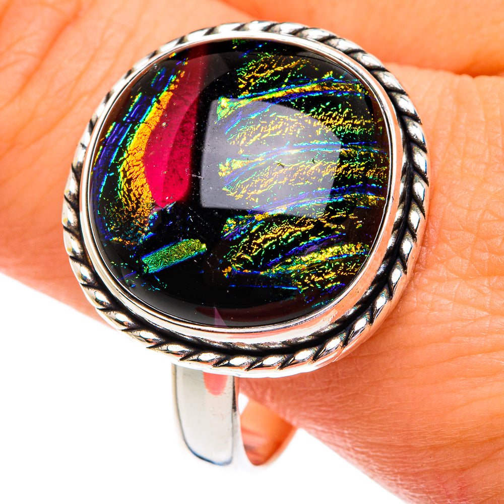 Dichroic Glass Rings handcrafted by Anasilvercos - RING76725