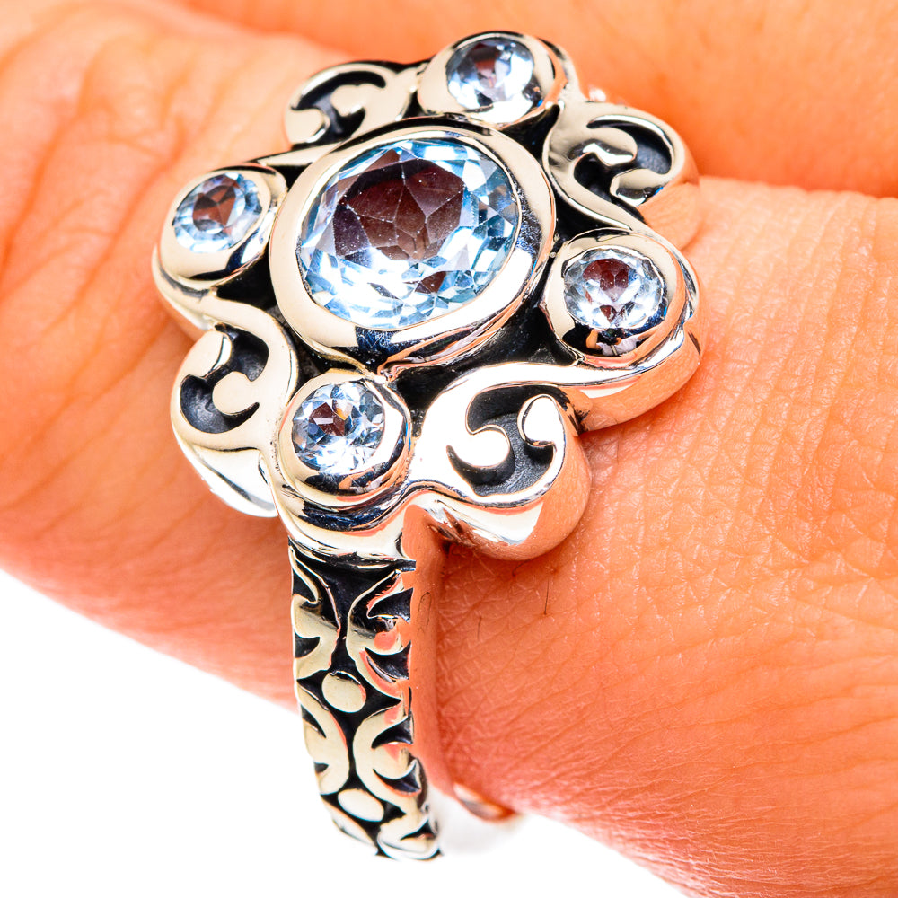 Blue Topaz Rings handcrafted by Anasilvercos - RING76732