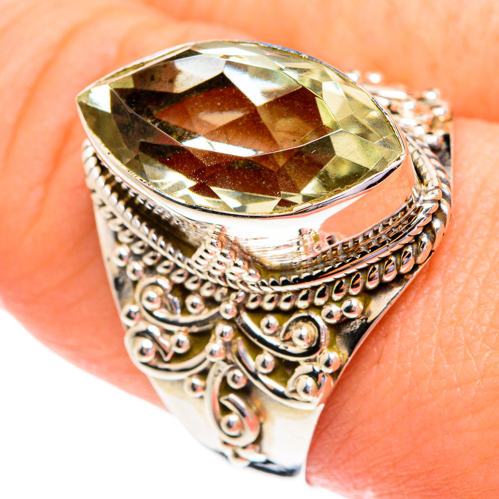 Green Amethyst Rings handcrafted by Anasilvercos - RING76733