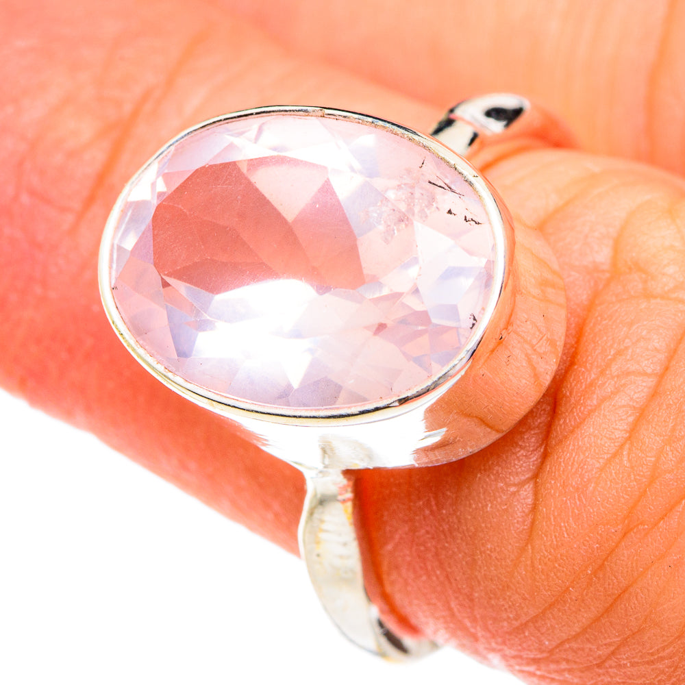 Rose Quartz Rings handcrafted by Anasilvercos - RING76740