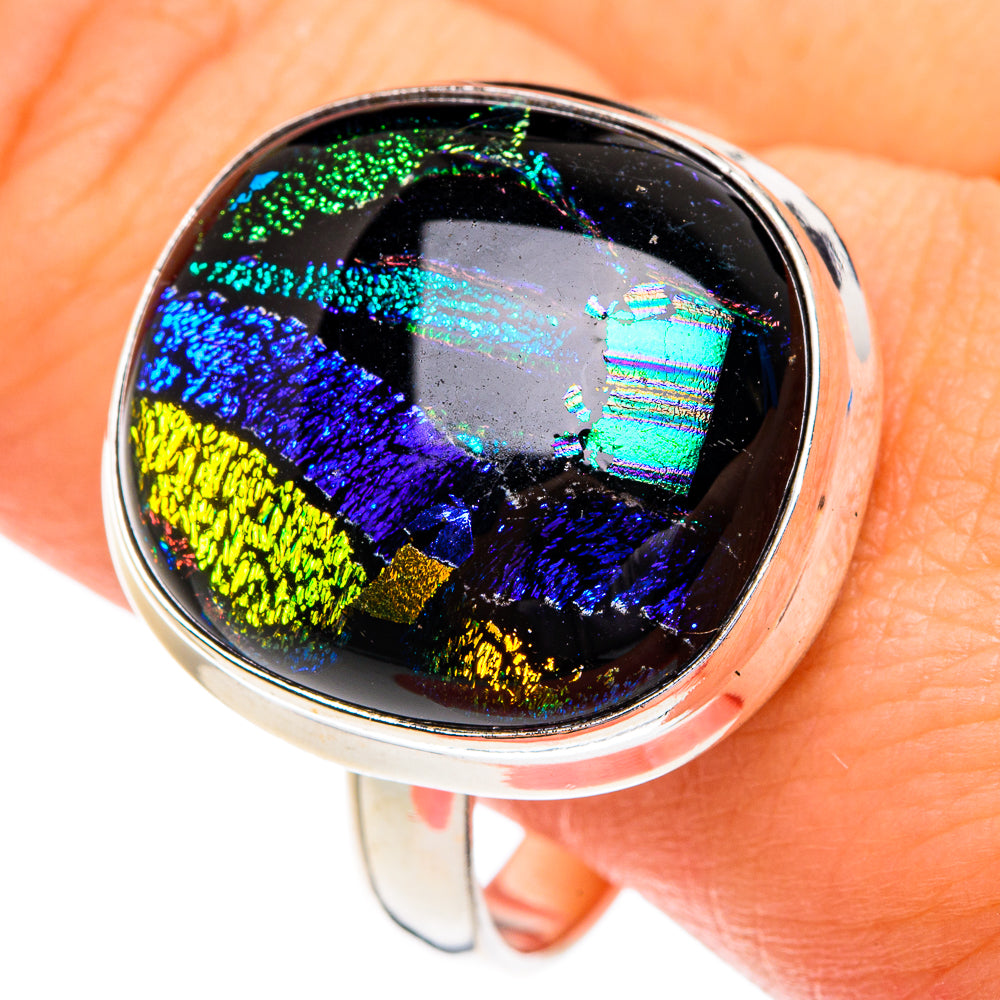 Dichroic Glass Rings handcrafted by Anasilvercos - RING76753