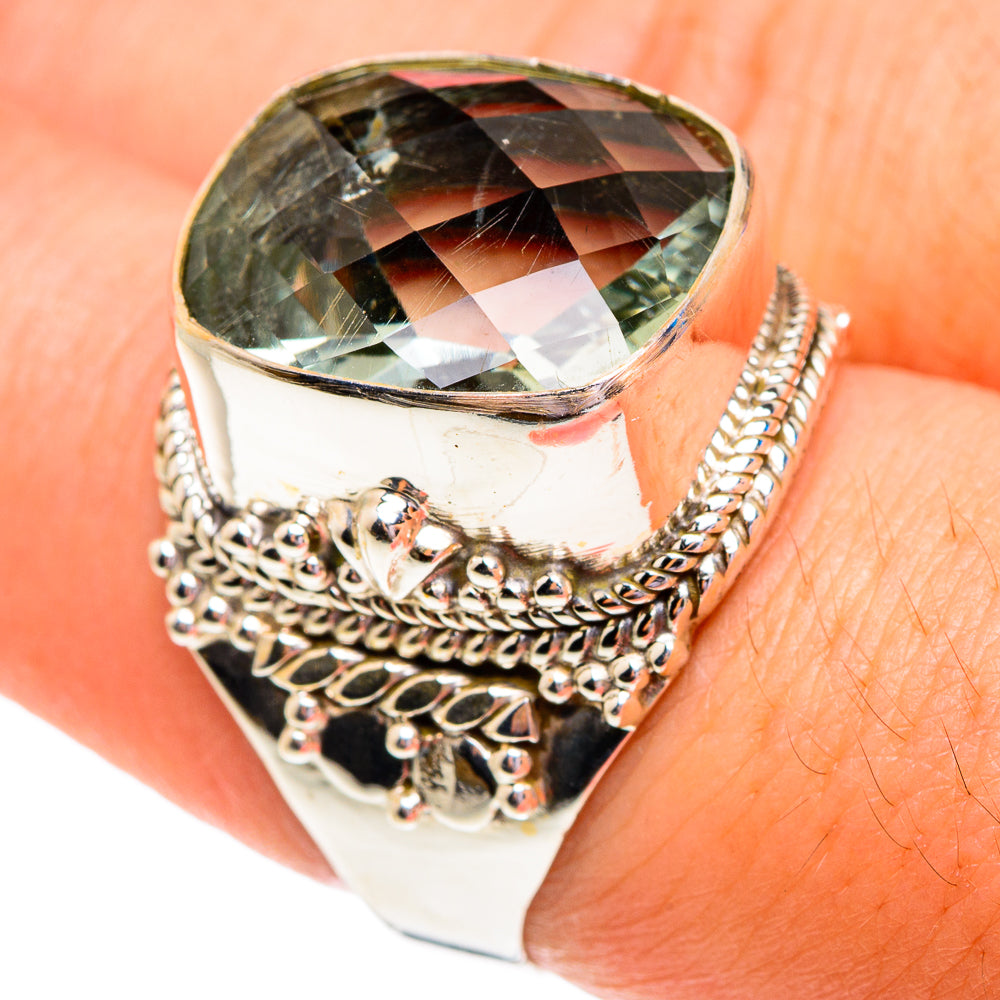 Green Amethyst Rings handcrafted by Anasilvercos - RING76784