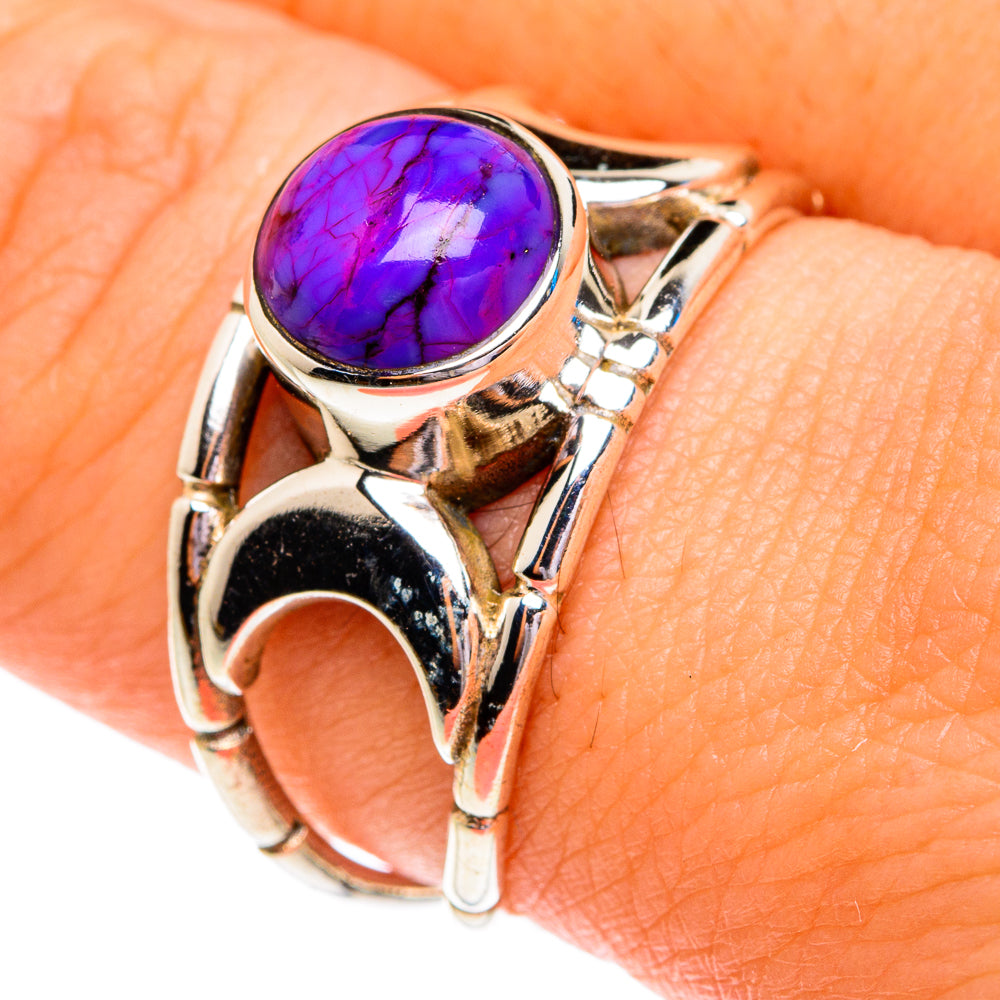 Purple Copper Composite Turquoise Rings handcrafted by Anasilvercos - RING76797