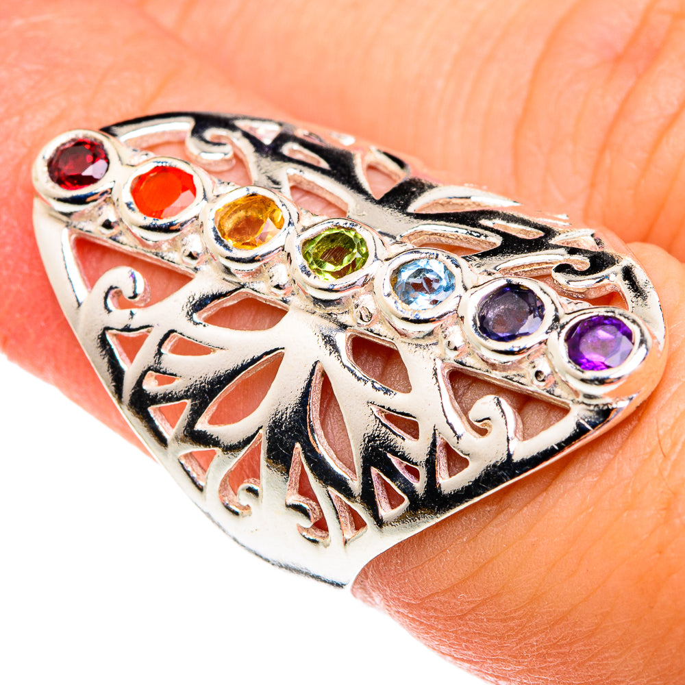 Multi-Stone Chakra Rings handcrafted by Anasilvercos - RING76803