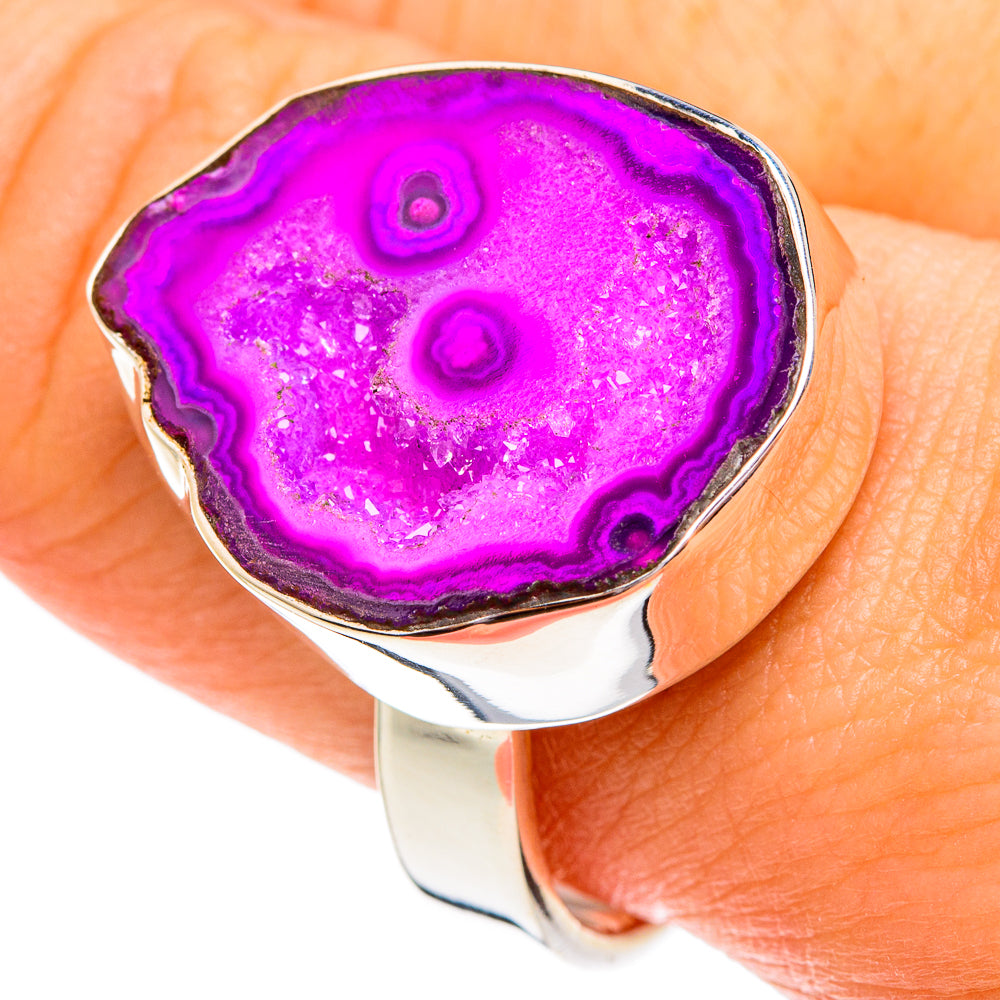 Purple Geode Slice Rings handcrafted by Anasilvercos - RING76867