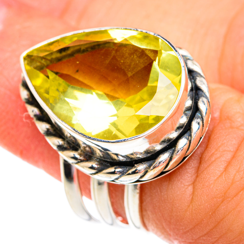 Lemon Quartz Rings handcrafted by Anasilvercos - RING76886