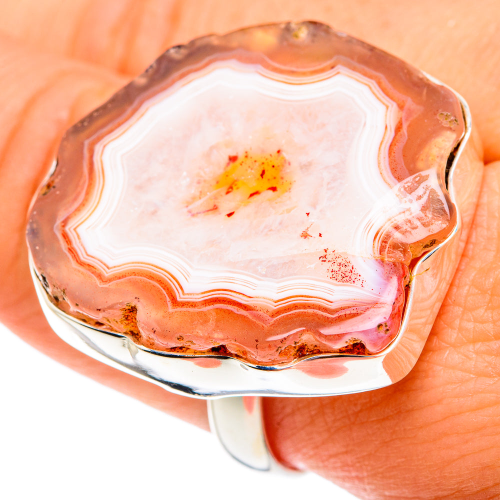Yellow Geode Slice Rings handcrafted by Anasilvercos - RING76934
