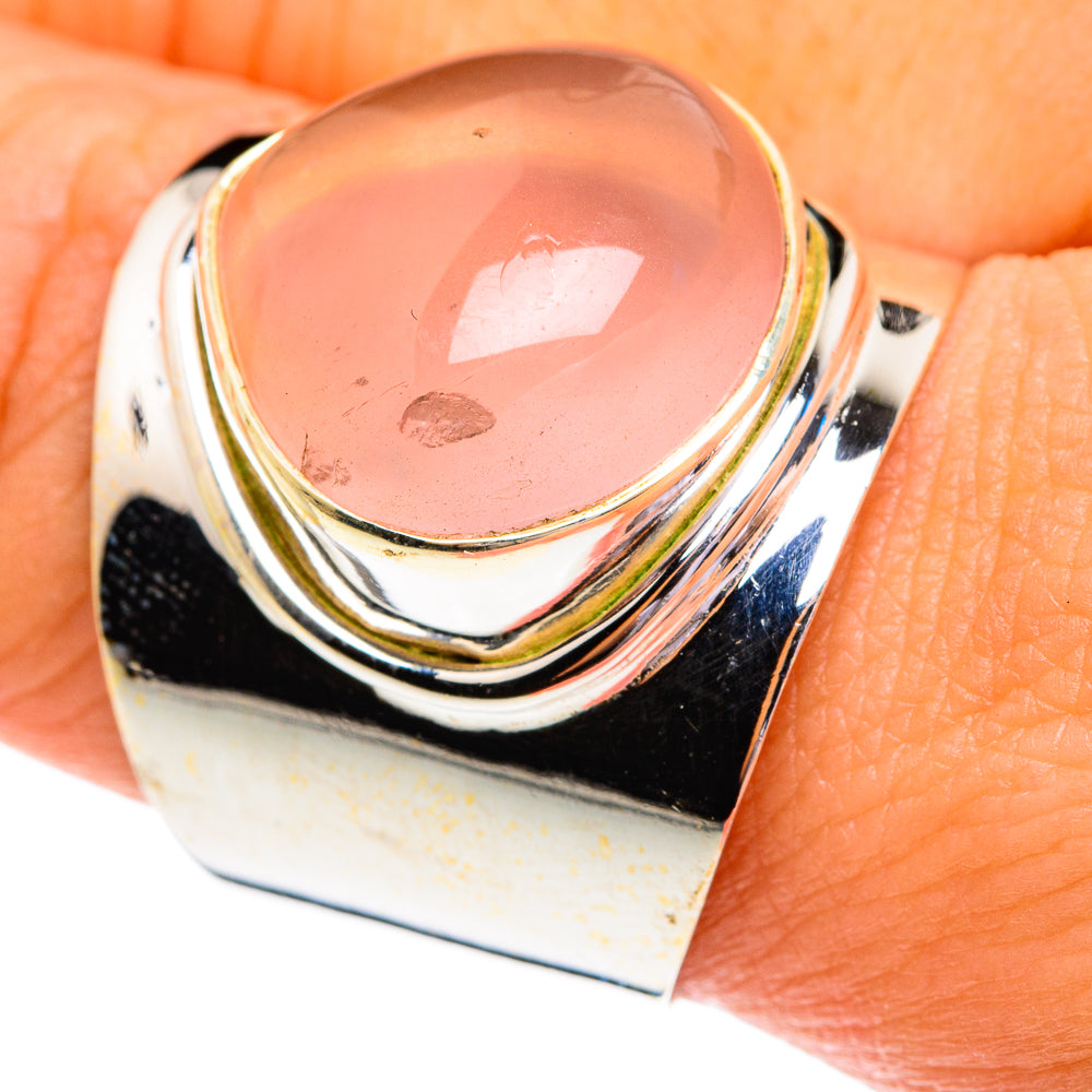 Rose Quartz Rings handcrafted by Anasilvercos - RING76941