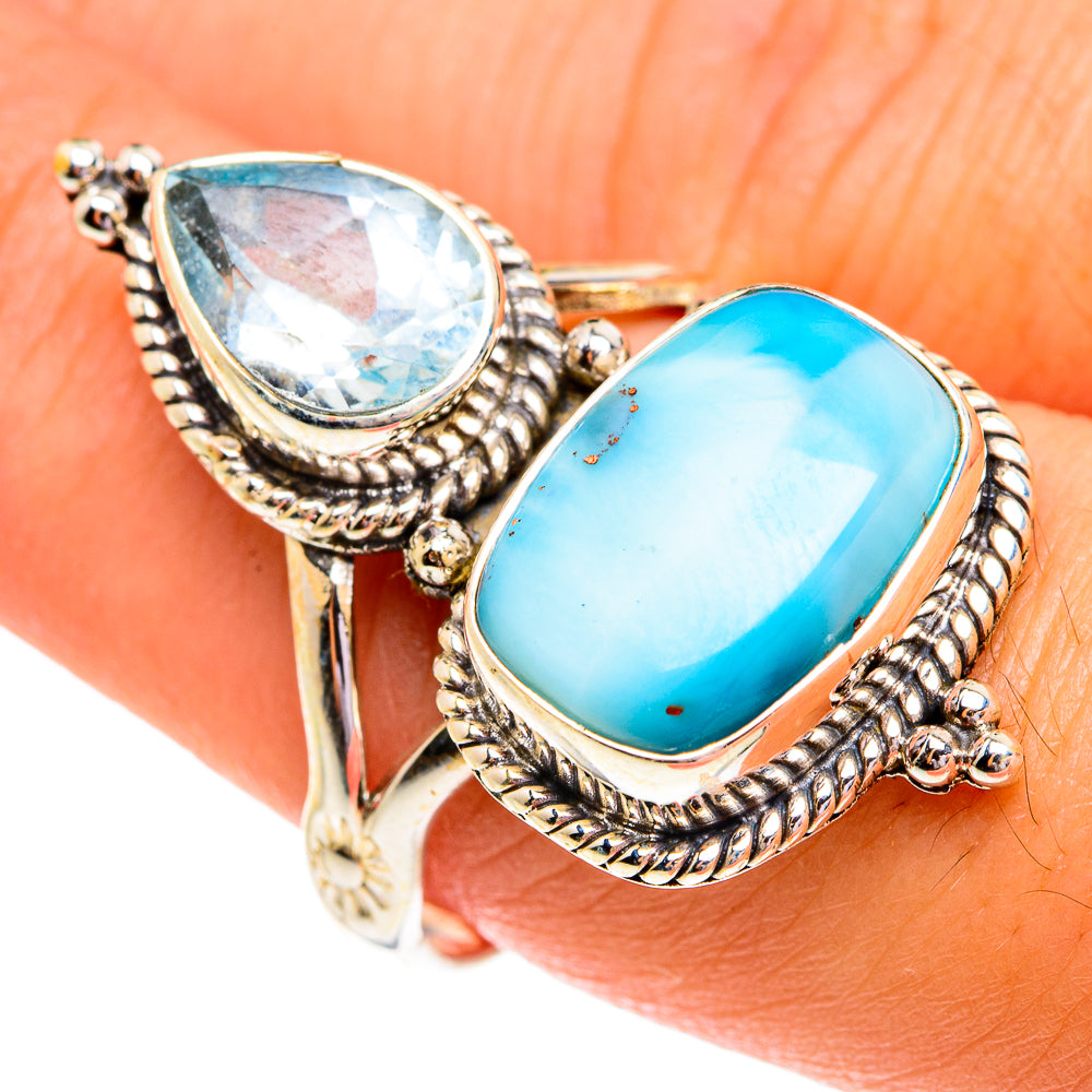 Larimar Rings handcrafted by Anasilvercos - RING77001