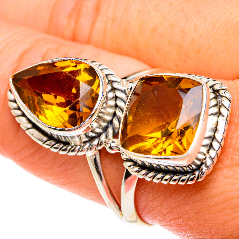 Mandarin Citrine Rings handcrafted by Anasilvercos - RING77005