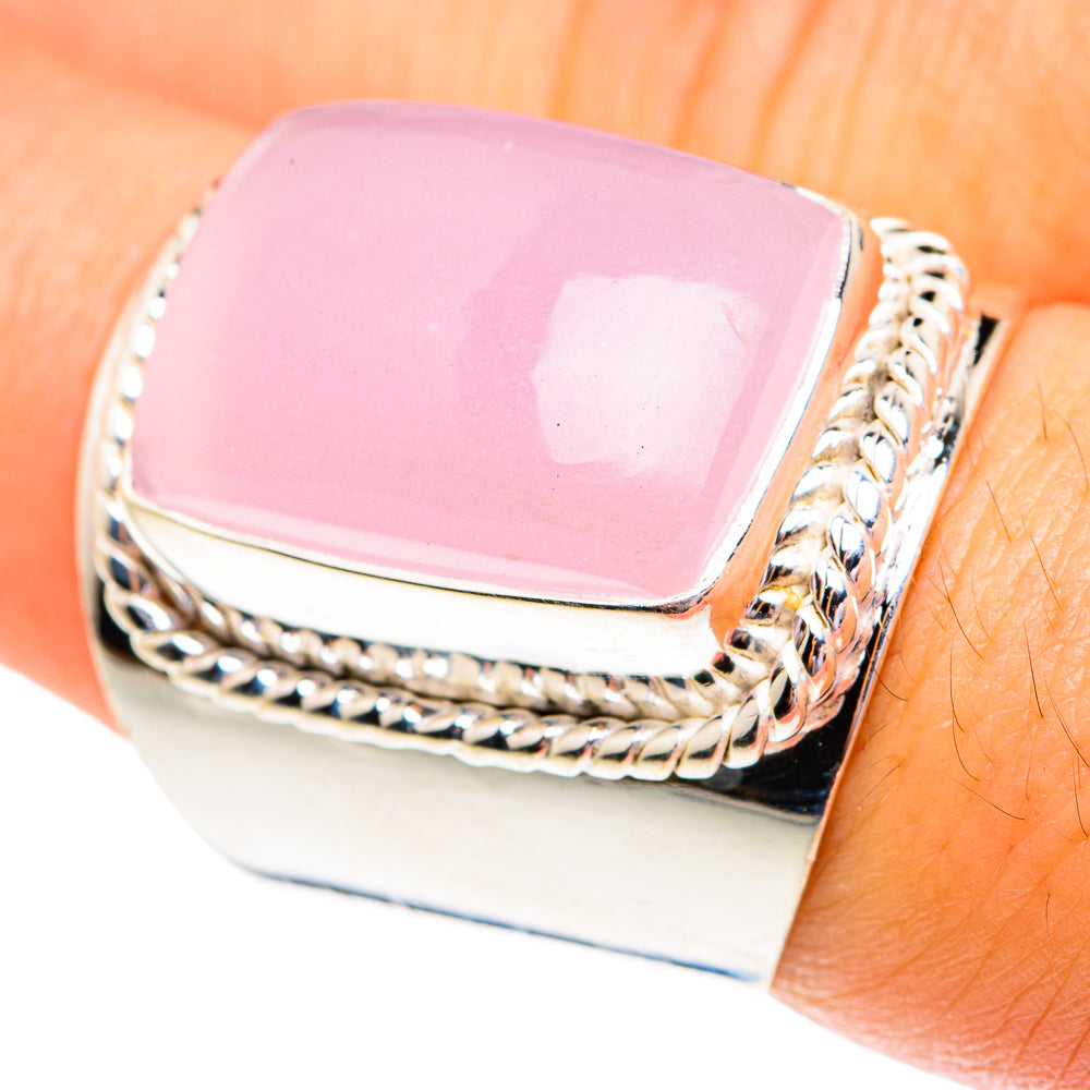 Rose Quartz Rings handcrafted by Anasilvercos - RING77007