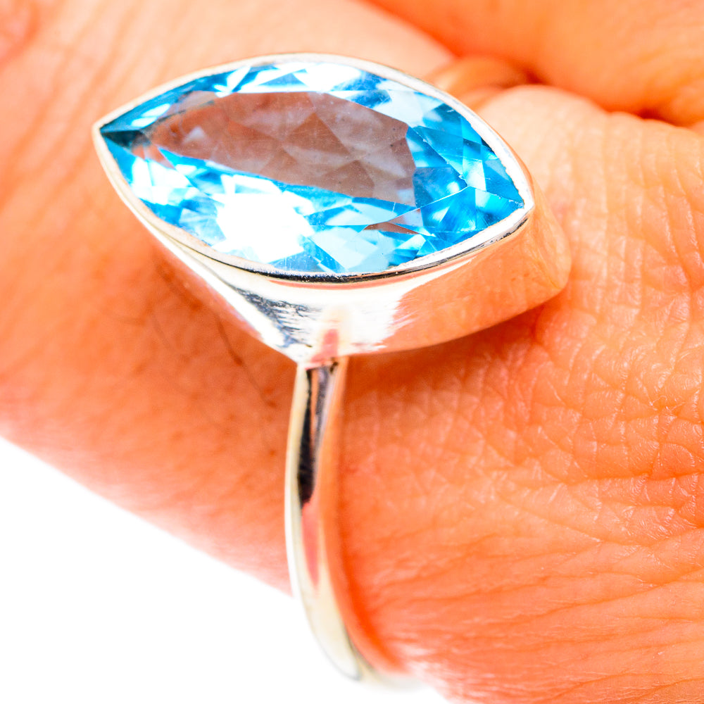 Blue Topaz Rings handcrafted by Anasilvercos - RING77025