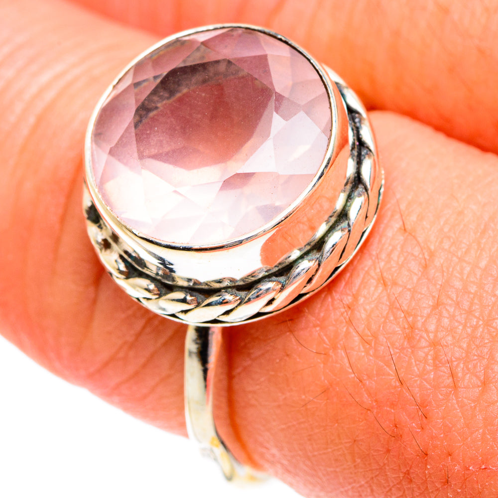 Rose Quartz Rings handcrafted by Anasilvercos - RING77037