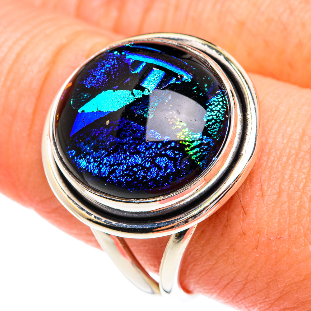 Dichroic Glass Rings handcrafted by Anasilvercos - RING77054