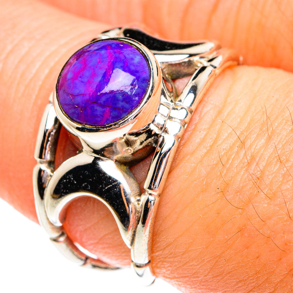 Purple Copper Composite Turquoise Rings handcrafted by Anasilvercos - RING77073