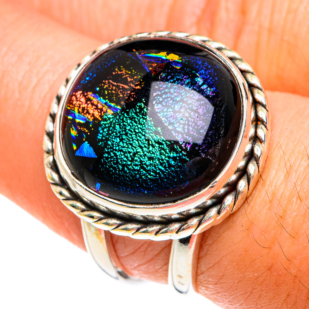 Dichroic Glass Rings handcrafted by Anasilvercos - RING77080