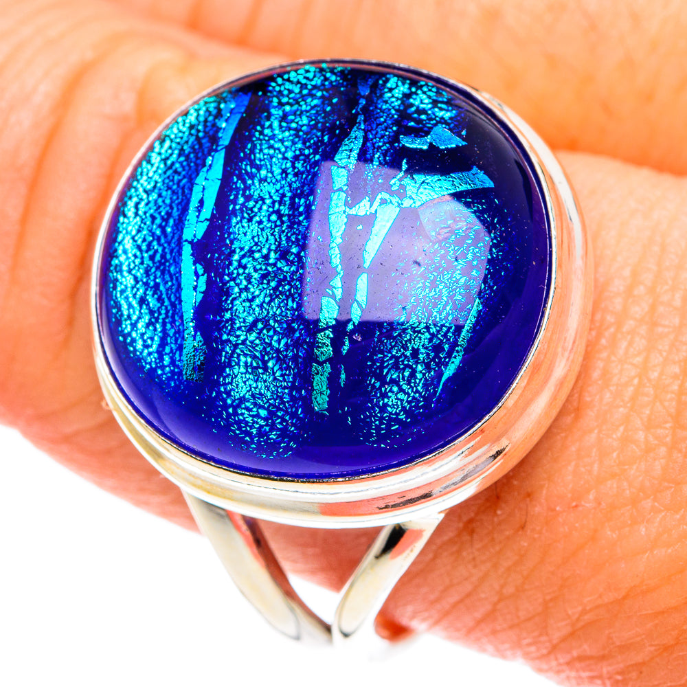 Dichroic Glass Rings handcrafted by Anasilvercos - RING77083