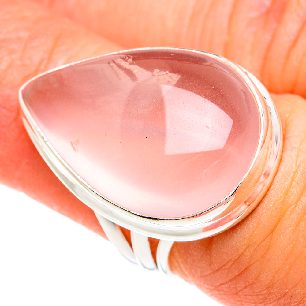 Rose Quartz Rings handcrafted by Anasilvercos - RING77097
