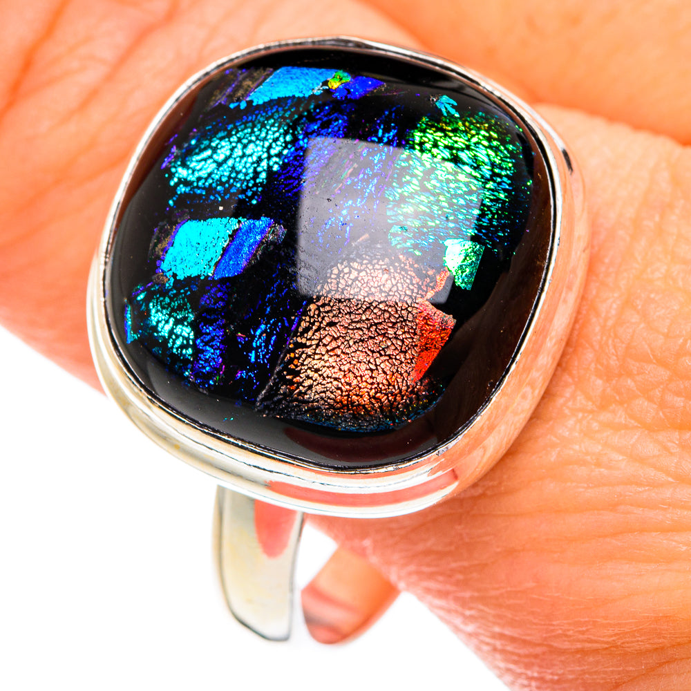 Dichroic Glass Rings handcrafted by Anasilvercos - RING77109