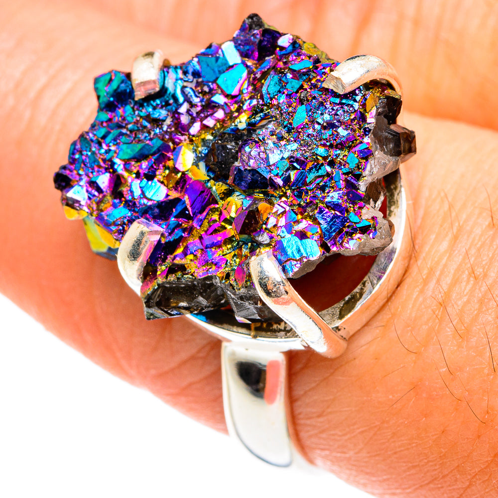 Titanium Sunshine Druzy Rings handcrafted by Anasilvercos - RING77110