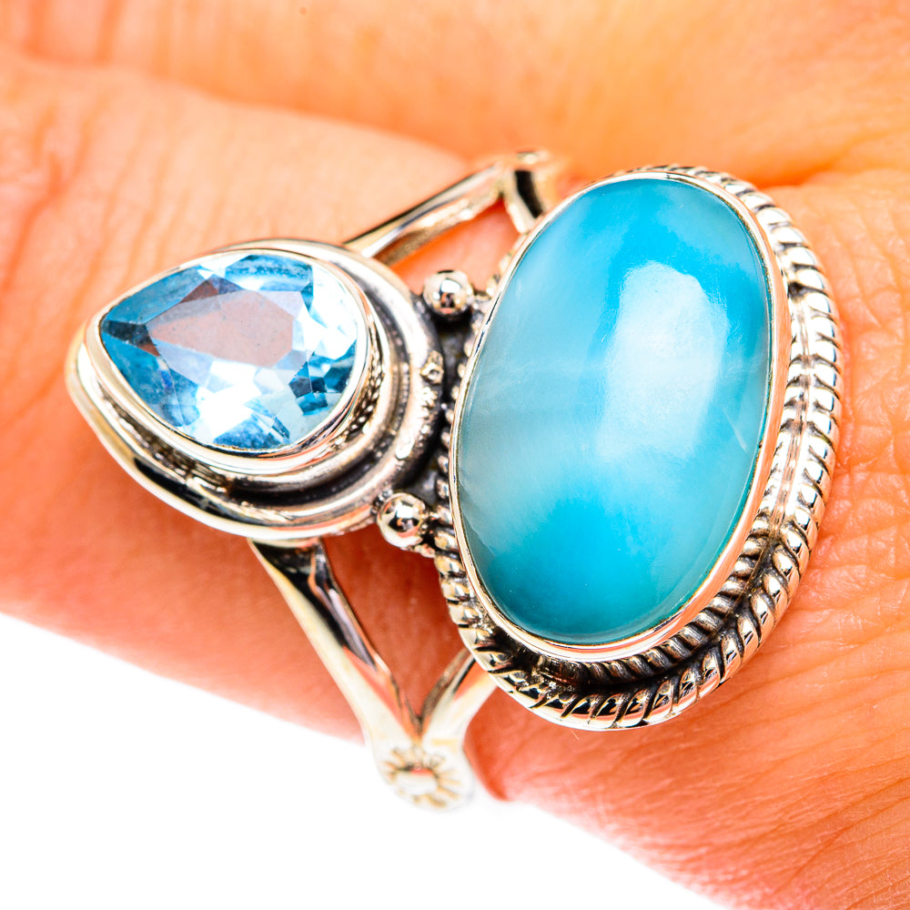 Larimar Rings handcrafted by Anasilvercos - RING77111