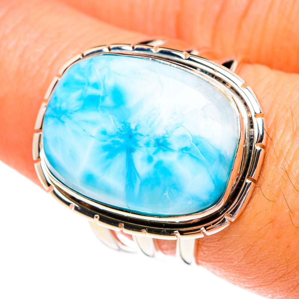 Larimar Rings handcrafted by Anasilvercos - RING77112