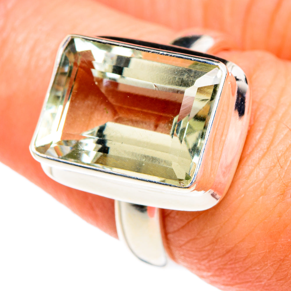 Green Amethyst Rings handcrafted by Anasilvercos - RING77148