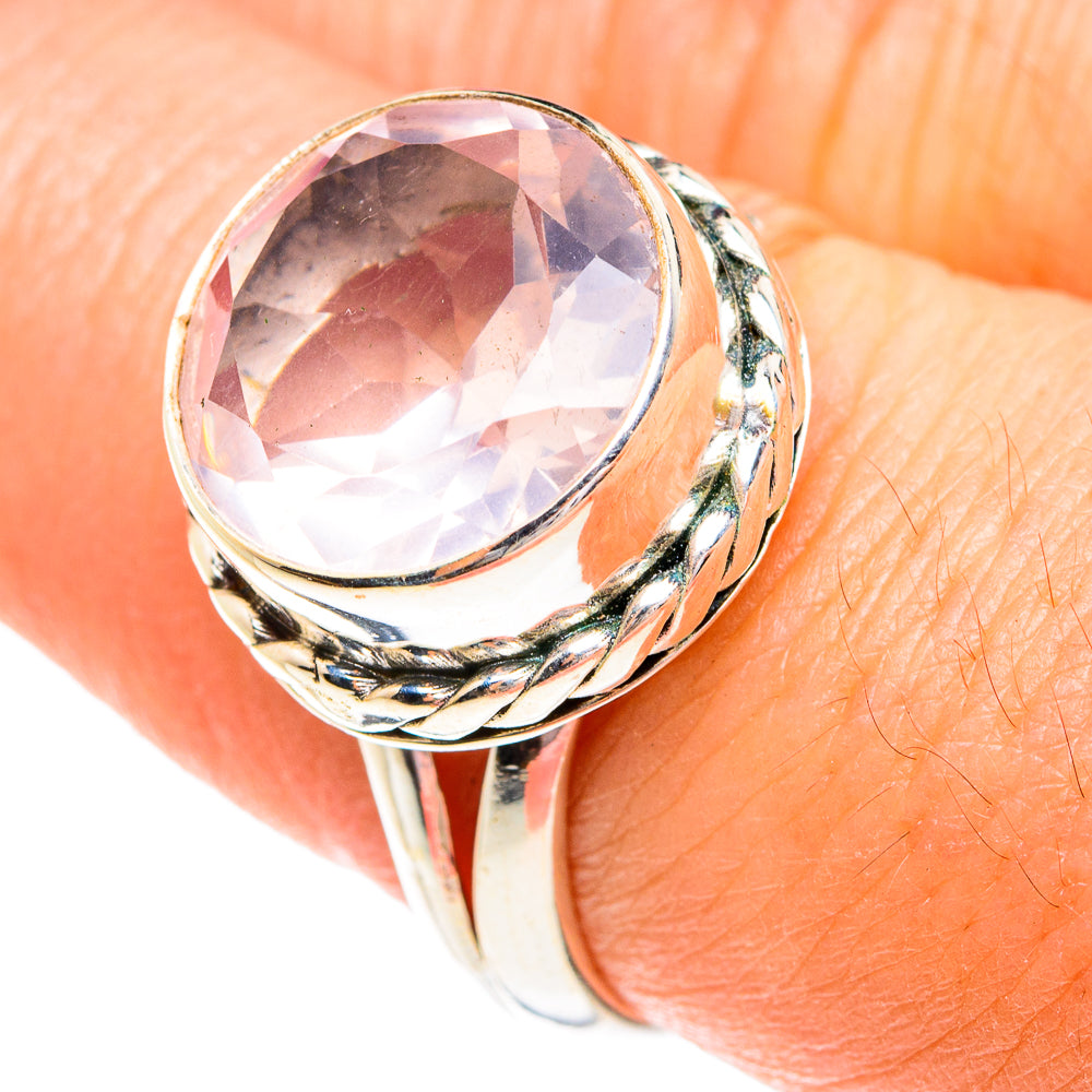 Rose Quartz Rings handcrafted by Anasilvercos - RING77153