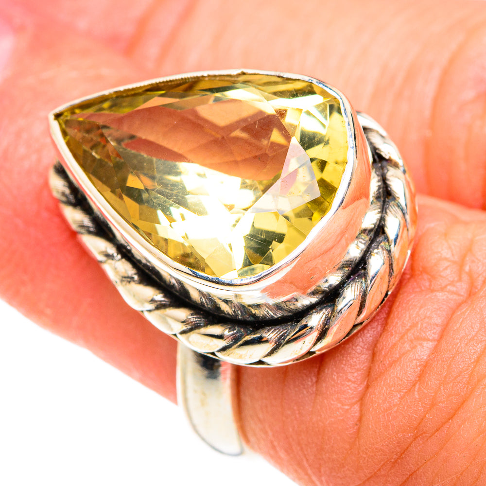 Lemon Quartz Rings handcrafted by Anasilvercos - RING77164