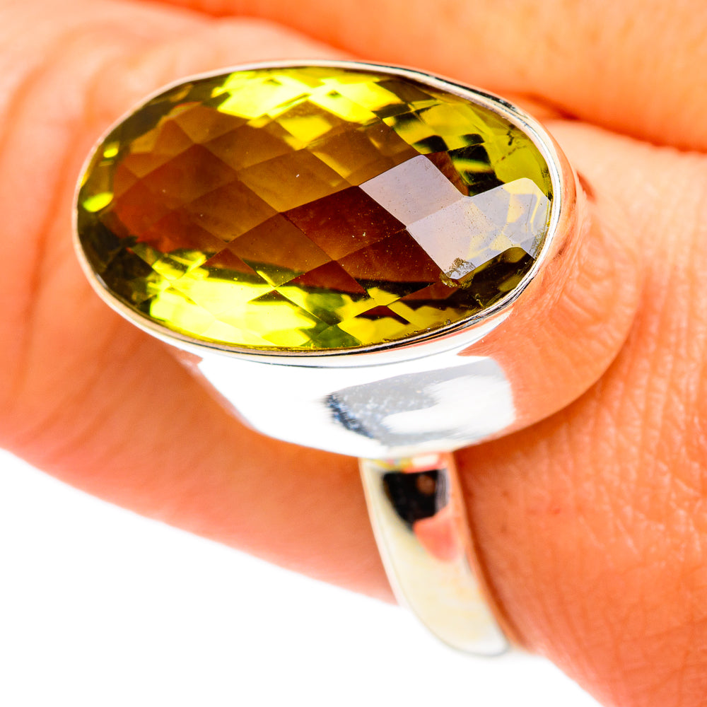Lemon Quartz Rings handcrafted by Anasilvercos - RING77165